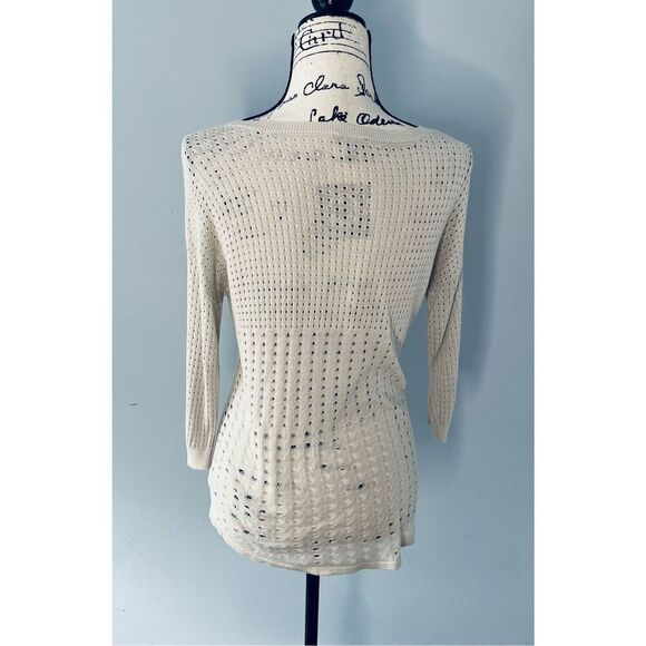 Express Women's Small Knit Taupe Cream Color Pullover Scoop Neck Sweater - Picture 8 of 8